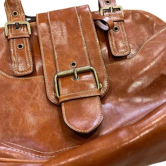 Emilie M Brown Leather Shoulder Bag - Picture 2 of 9